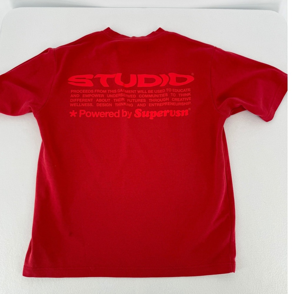 Studio Powered by Supervsn T-Shirt Mens Small Red Graphic Short Sleeve Tee